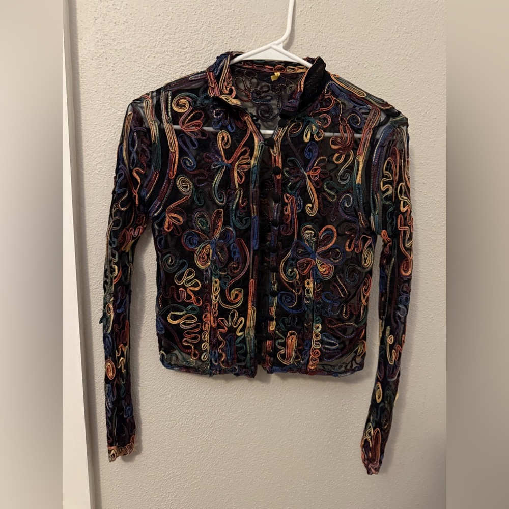 Multicolor Embroidered Women's Jacket
